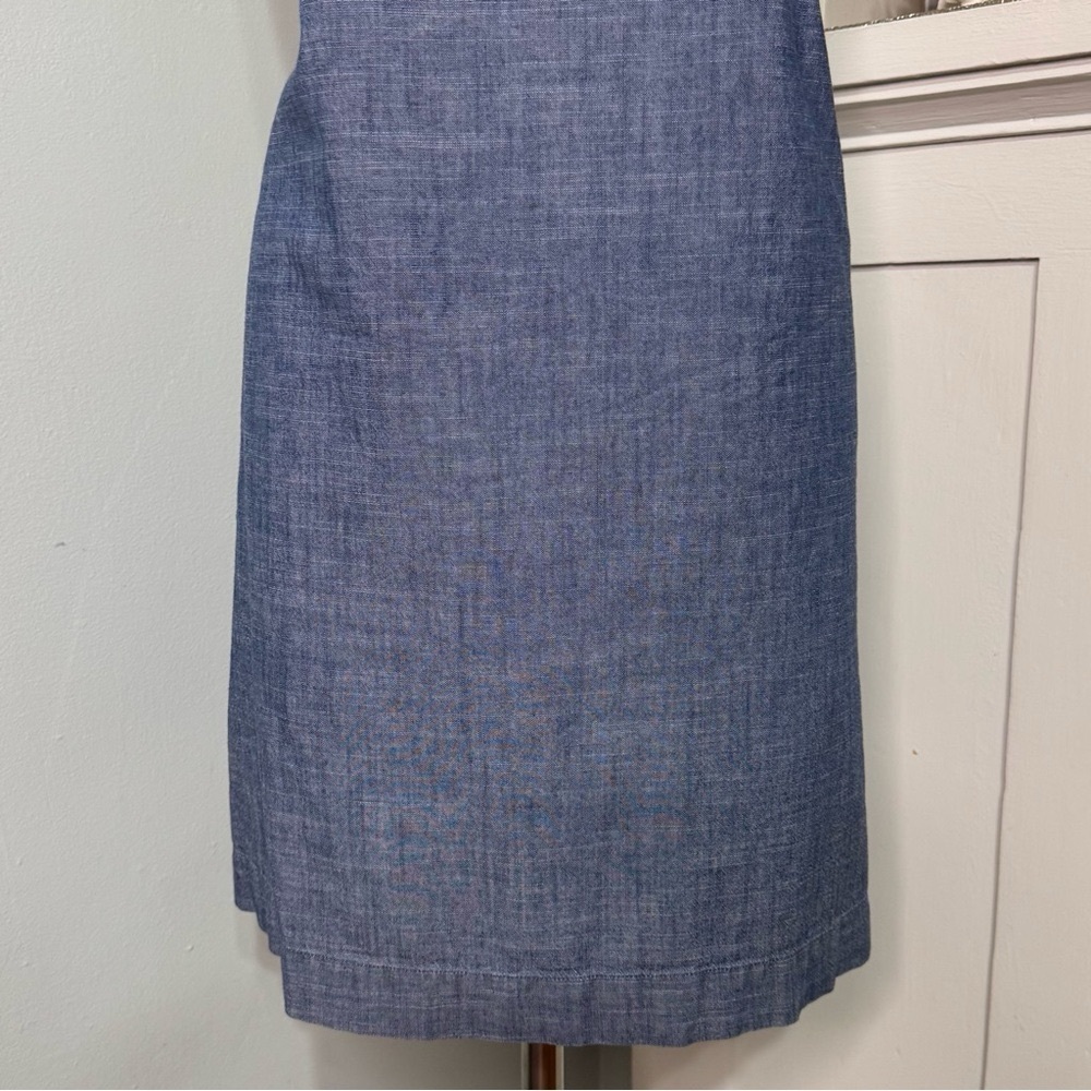 J. Crew Shoulder Tie Denim Blue Chambray Dress Size Large - Picture 5 of 12
